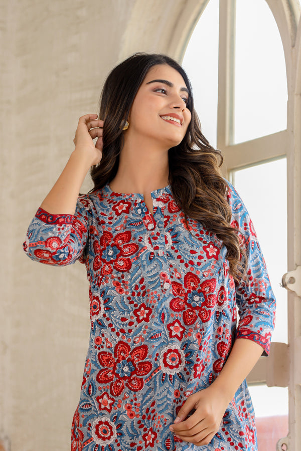 Buy Women's Pink Lucknowi Hand Embroidered Muslin Silk Short Kurti Dress  Online | PinkPhulkari California